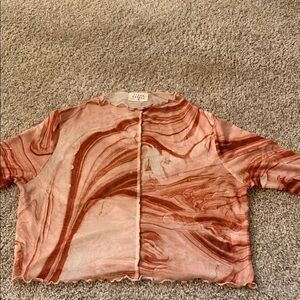 Marble Patterned Long Sleeve Top